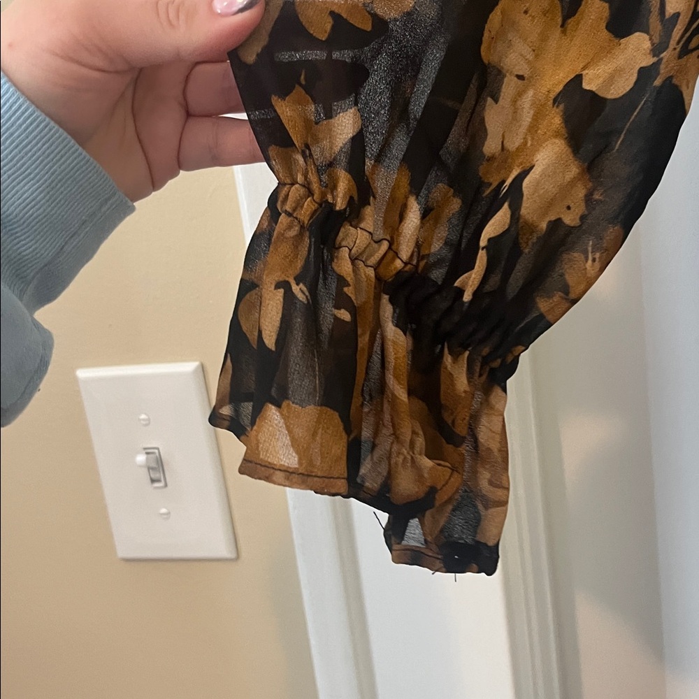 a new day Black Sheer Maxi Dress with Brown Floral Print - Picture 6 of 8